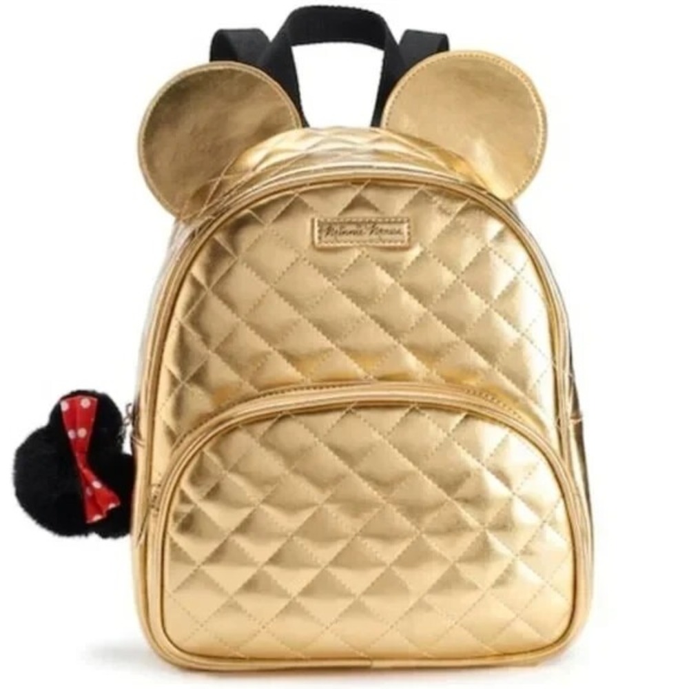 Disney Mickey Mouse 3-D Gold Quilted‎ Mini Backpack